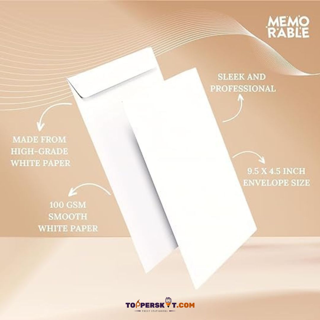 (5 Pcs.) White Paper Envelope - 9x4 Inches