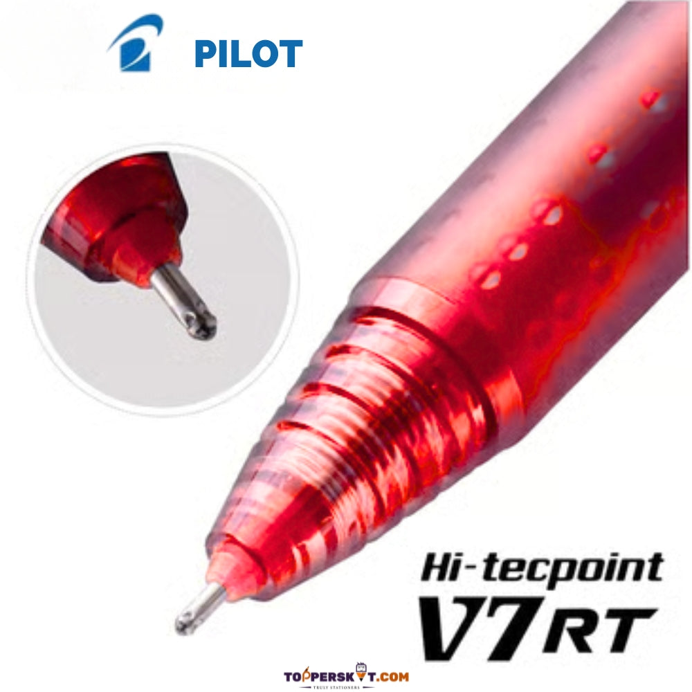 Pilot Hi-Tecpoint V7RT Roller Ball Pen- Red (Pack of 1)