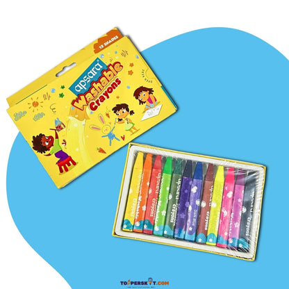 Apsara Washable Crayons - Smooth & Vibrant Colors Non-Toxic (Set of 12)