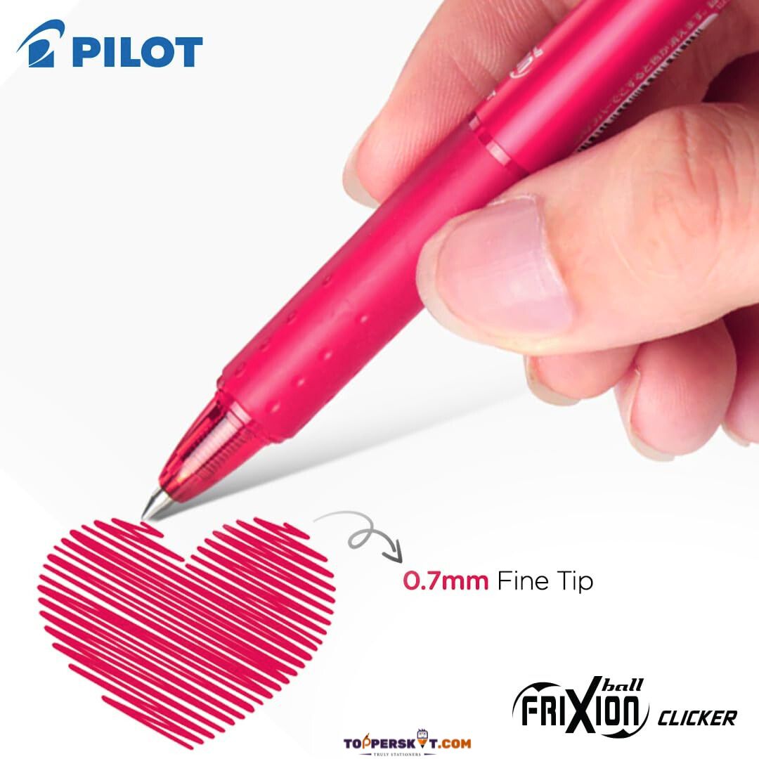 Pilot Frixion Clicker Erasable Roller Ball Pen – Coral Pink( Pack of 1 )