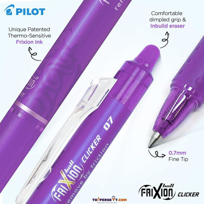 Pilot Frixion Clicker Erasable Roller Ball Pen –Violet ( Pack of 1 )