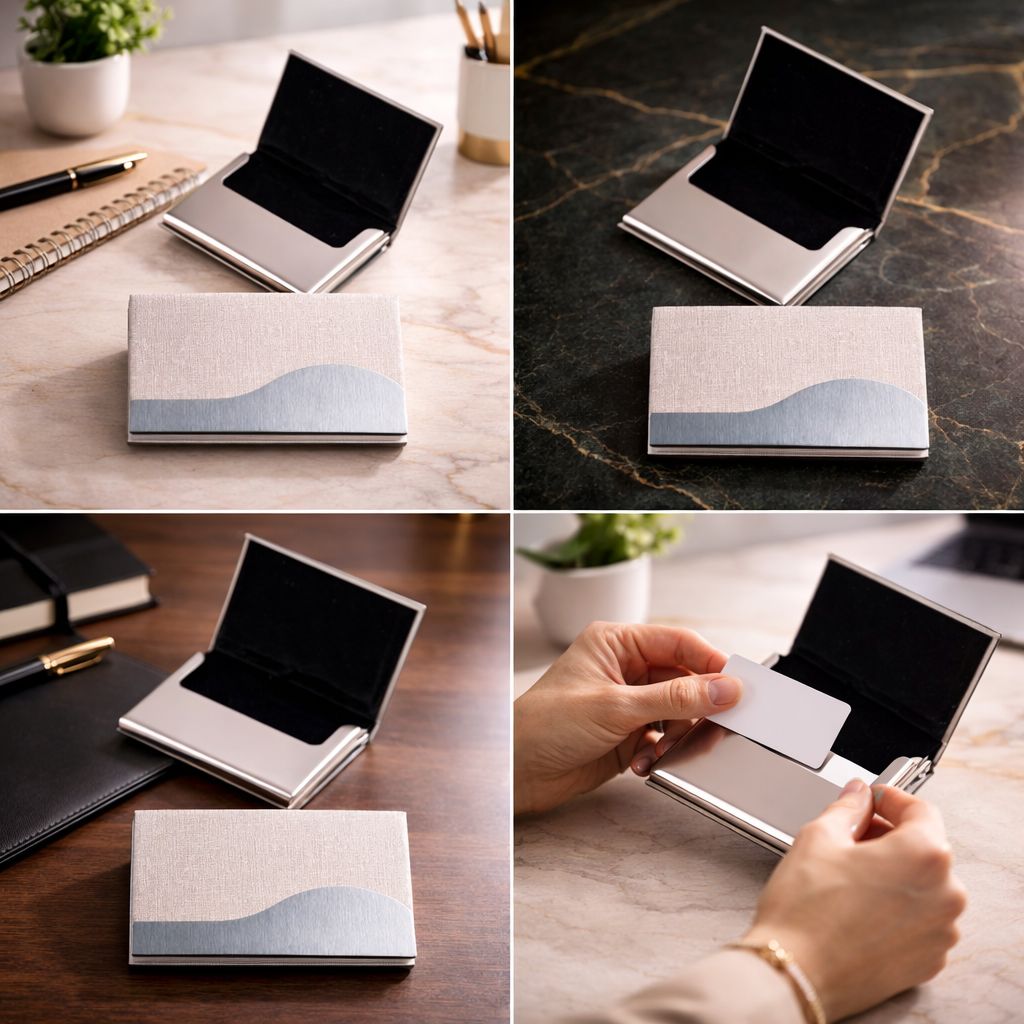 Premium Metal Visiting Card Holder – Elegant Finish (Pack Of 1)