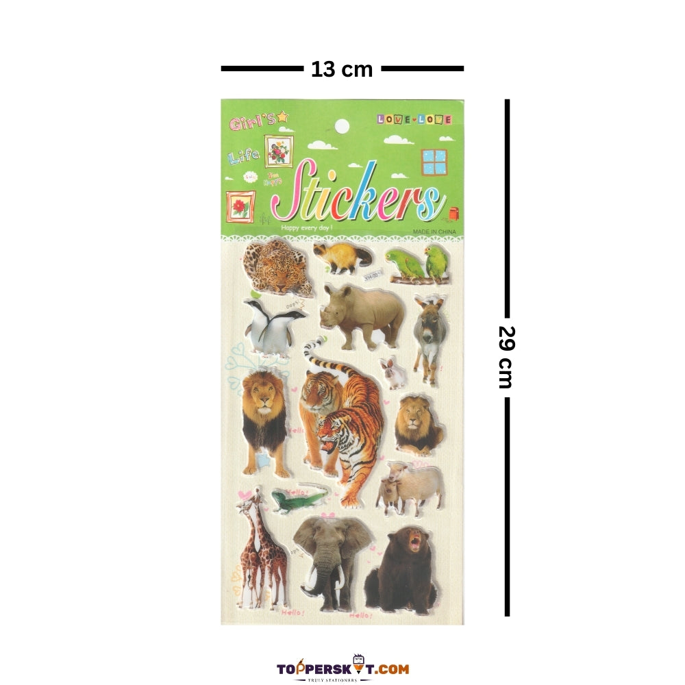 3D Animal Sticker for Kids - Fun & Colorful Designs (Pack of 1)