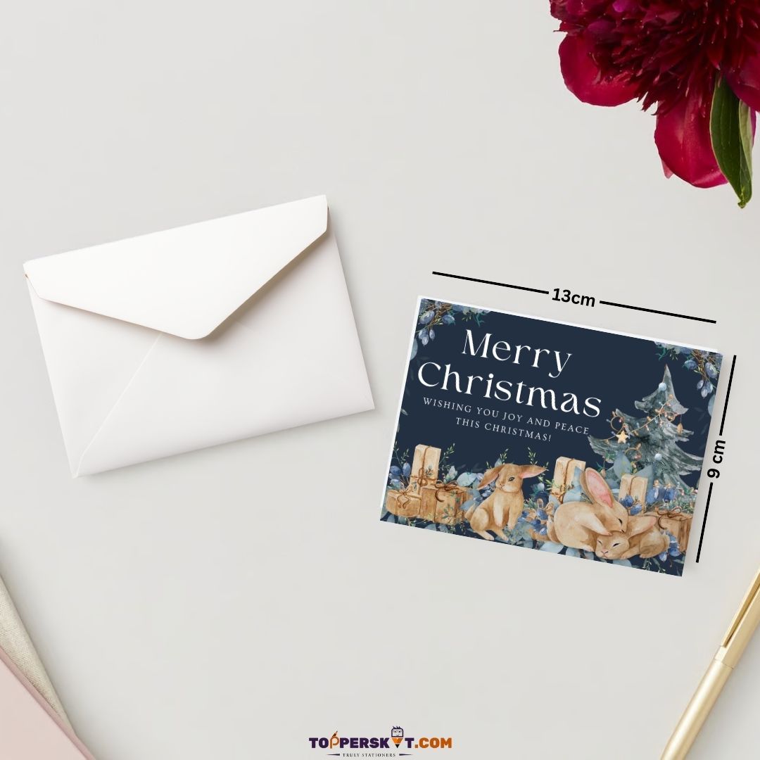 Christmas Greeting Card- 300 GSM Paper with Envelope (Pack of 1)