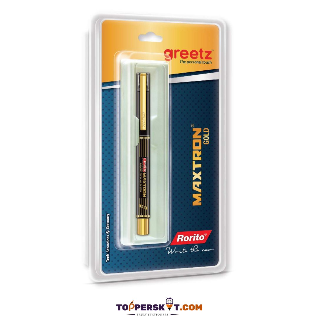 Rorito Greetz Maxtron Gold Robotic Fluid Ink System Pen – Blue: Elevate Your Writing Experience ( Pack of 1 ) - Topperskit LLP