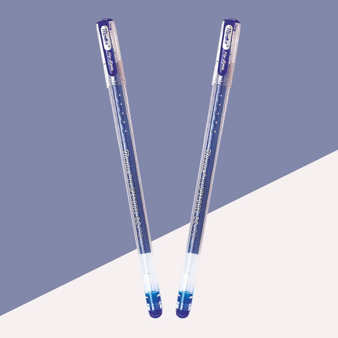 Montex Hy-Speed Sparkle Pens in Dark Blue : Sparkling Magic for School and Creative Pursuits ( Set of 2 ) - Topperskit LLP