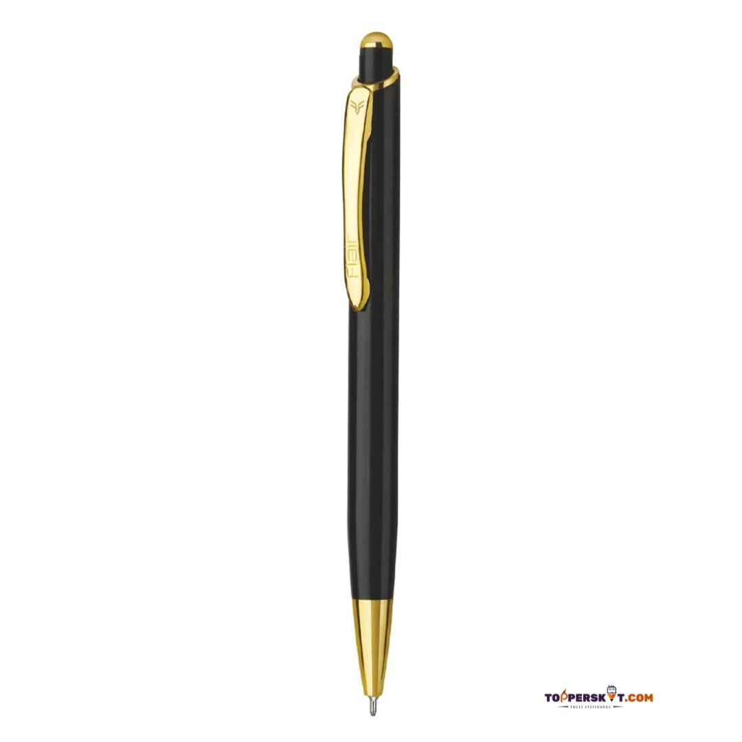 Flair Evoke Platinum Series Black & Gold Metal Ballpoint Pen - Blue Ink (Pack of 1)