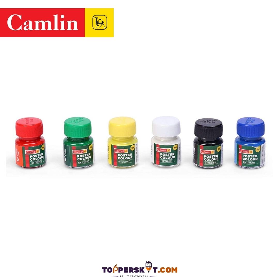 Camlin Student Poster Colour Set - Multicolour : Vibrant Palette for Artistic Brilliance and Creative Expression ( Pack of 6 ) - Topperskit LLP