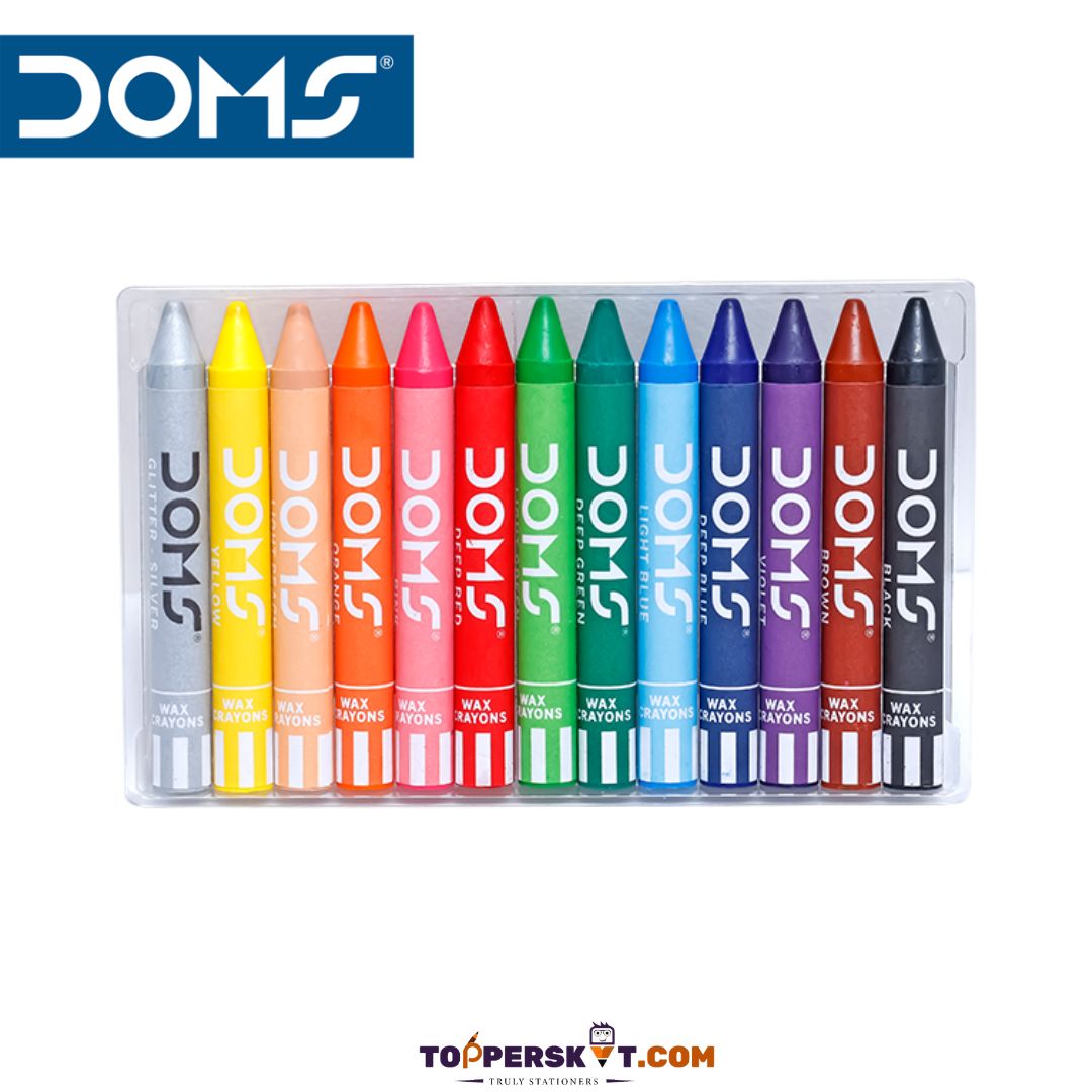 Doms Jumbo Wax Crayons - 12 Shades: Vibrant Shades for Budding Artists ( Pack Of 1 ) - Topperskit LLP