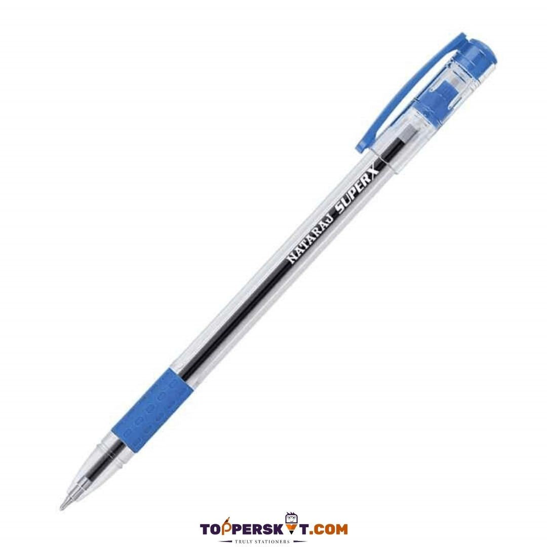 Nataraj Super X Ball Pen  – Blue: Effortless Writing with Superior Comfort ( Pack of 5 ) - Topperskit LLP