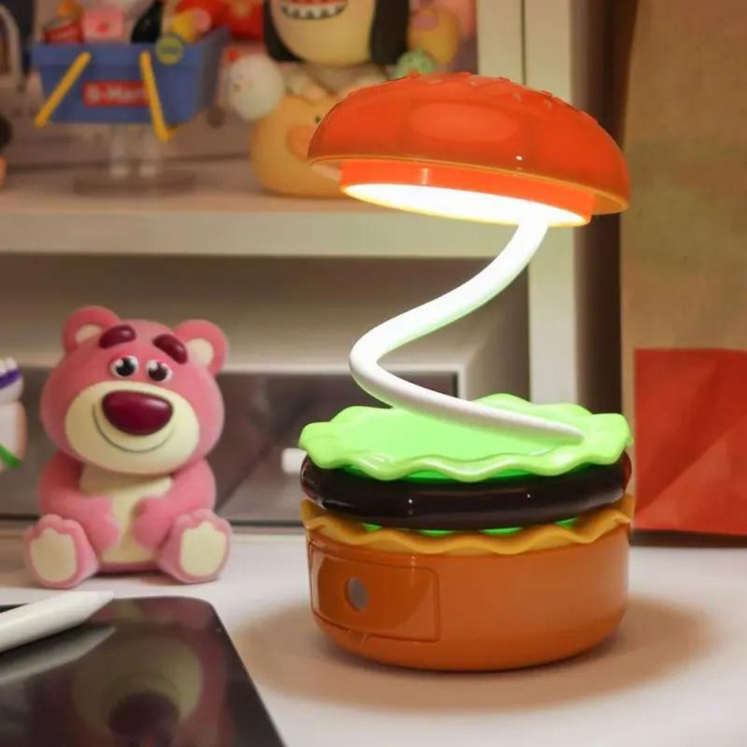 Burger Shape Study Table Lamp : Whimsical Study Table Lamp for Kids ( Pack of 1 ) - Topperskit LLP