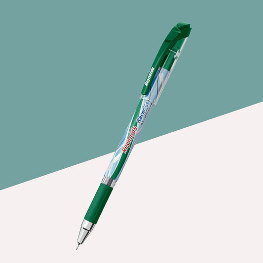 Reynolds Racer Gel Pen – Green : Stylish, Waterproof, and Fade-Resistant Writing Excellence ( Pack of 1 ) - Topperskit LLP