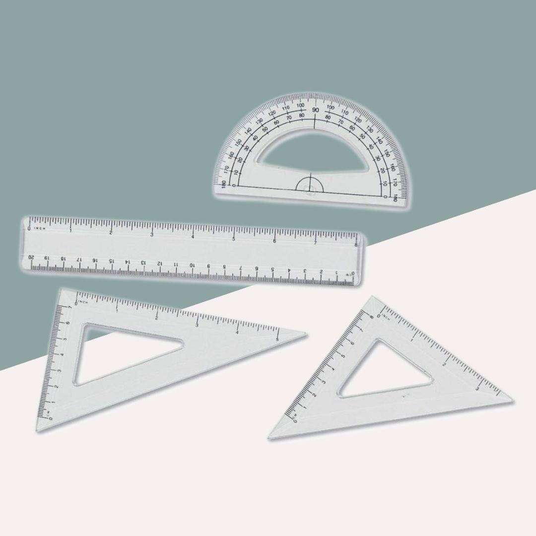 Geometry Kit: Essential Tools for Precision Drawing ( Pack of 4 ) - Topperskit LLP