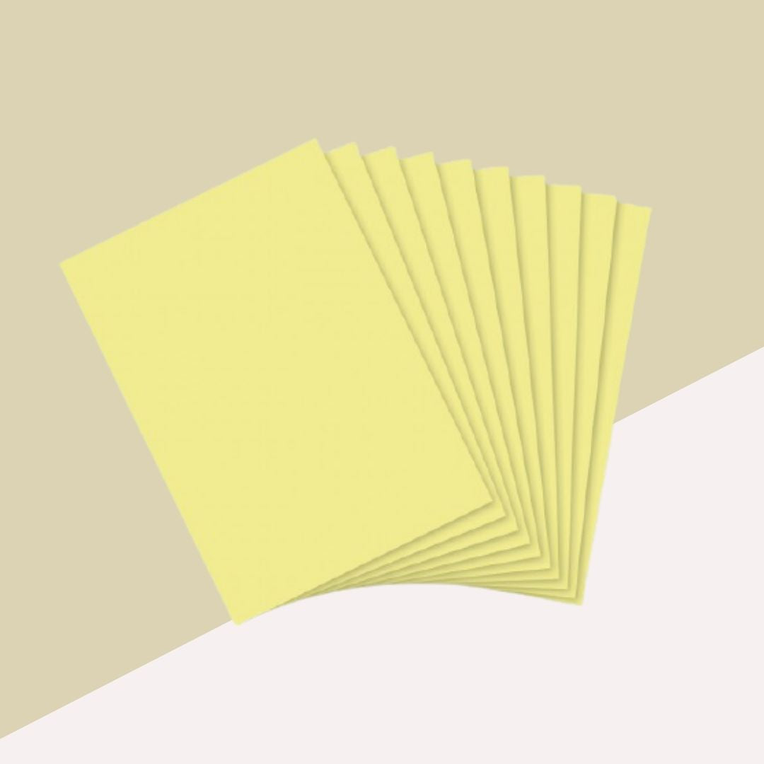 A4 Multipurpose Pastel Paper - Yellow  : Vibrant Premium colour Sheets ( Pack of 20 ) - Topperskit LLP