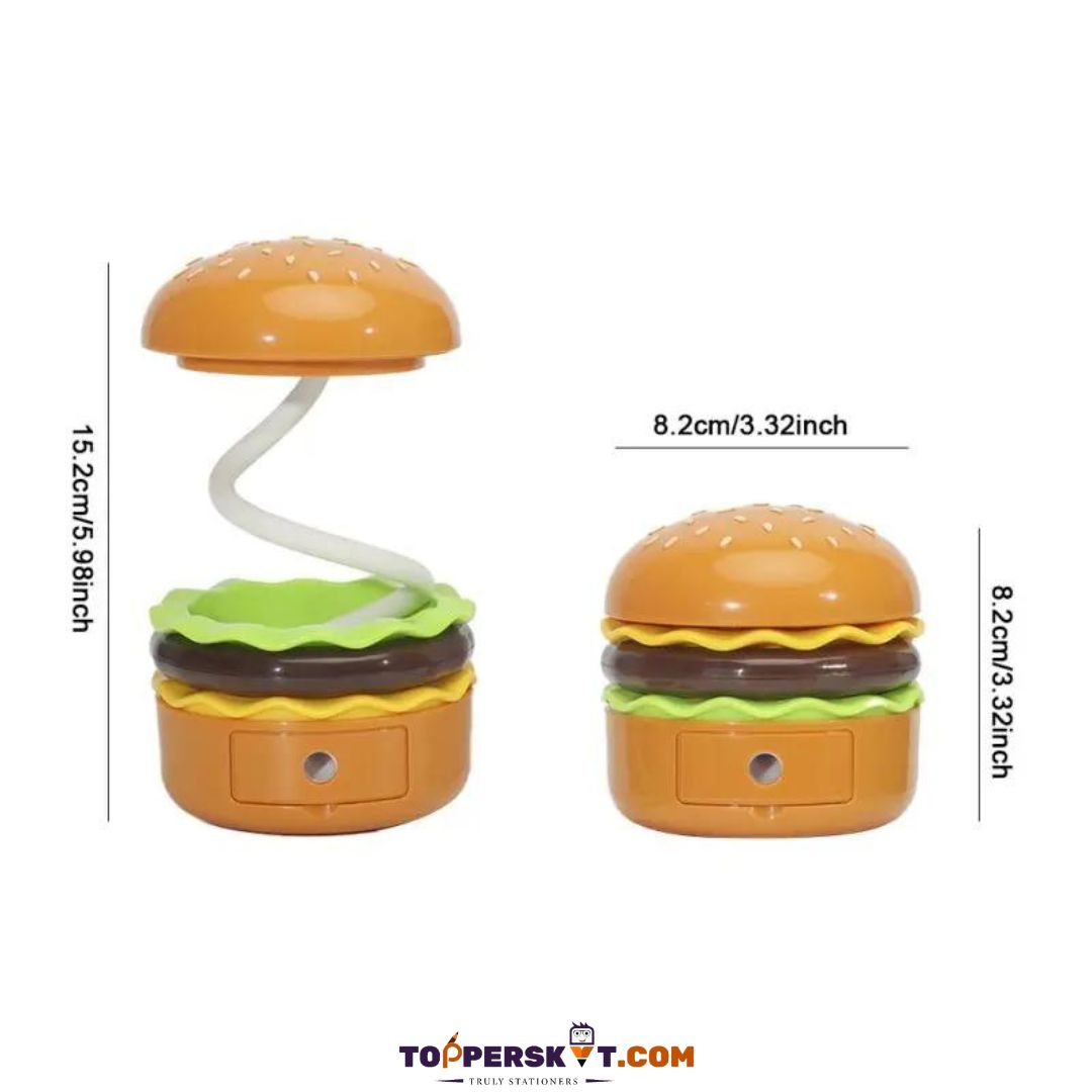 Burger Shape Study Table Lamp : Whimsical Study Table Lamp for Kids ( Pack of 1 ) - Topperskit LLP