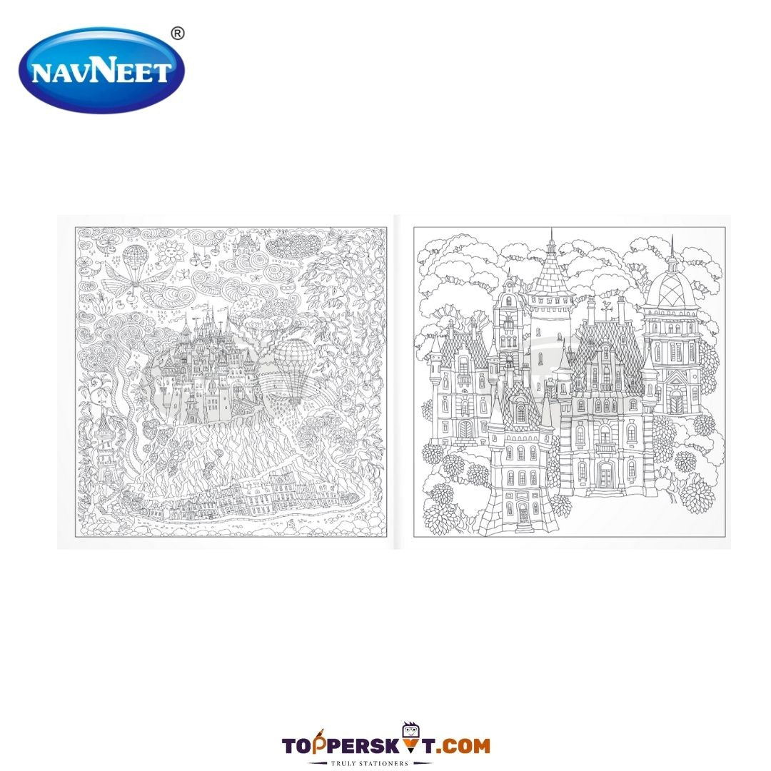 Zen Doodling Majestic Castle With Tear Out Sheets ( Pack of 1 ) - Topperskit LLP