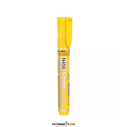 Pentel N450 Permanent Marker – Medium Bullet Tip, Yellow (Pack of 1)