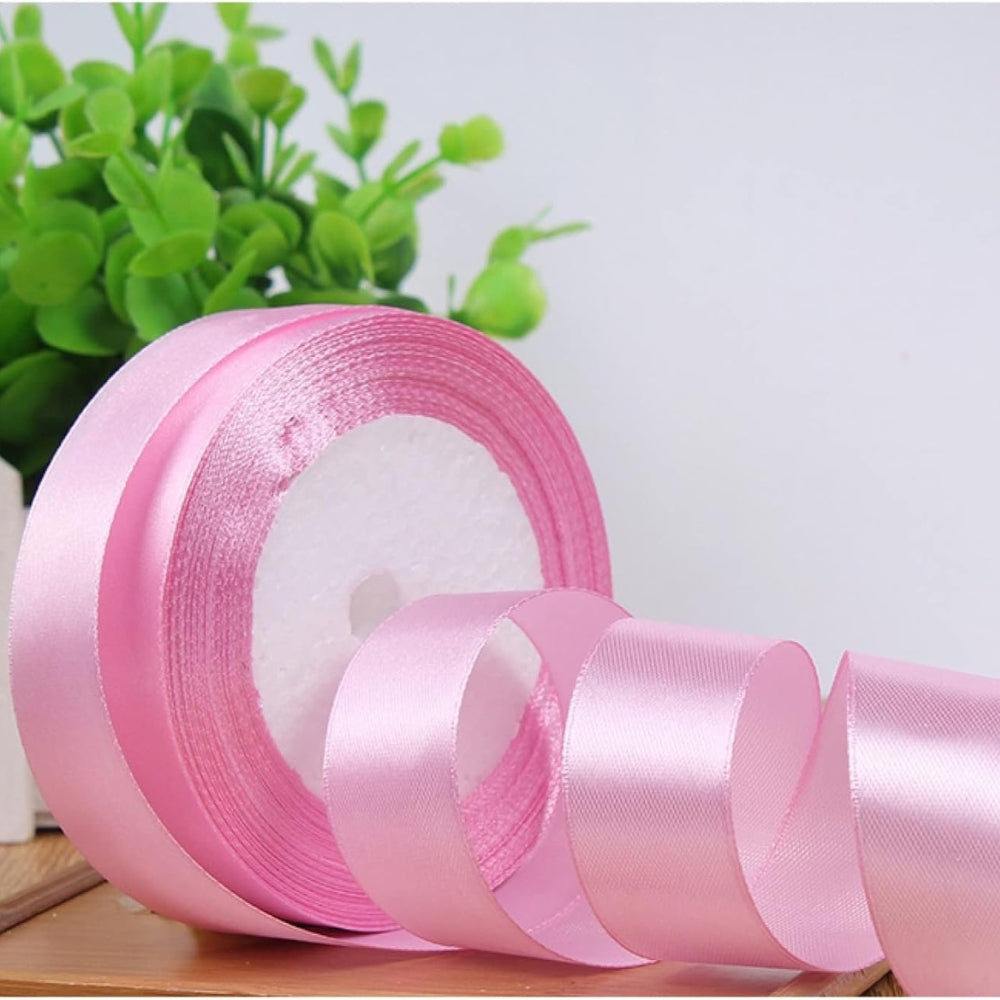 Cloth Ribbon - Pink ( 1 inch ) : Perfect for Crafts and Decorations ( Pack of 1 )