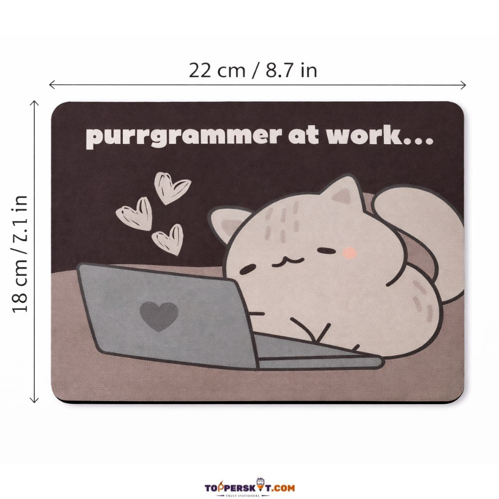 Purrgrammer at Work... New Design Mouse Pad – Foldable & Anti-Slip (Pack 0f 1)