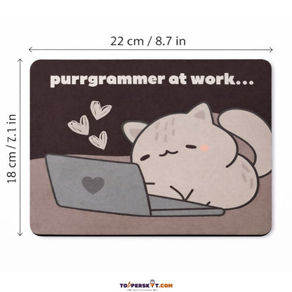 Purrgrammer at Work... New Design Mouse Pad – Foldable & Anti-Slip (Pack 0f 1)