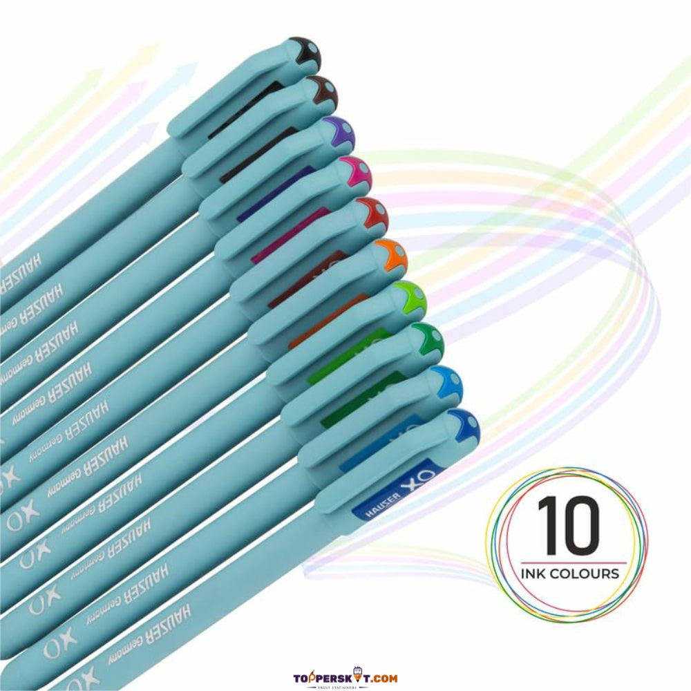 Hauser XO Multicolour Ball Pen Set ( Pack of 10 )