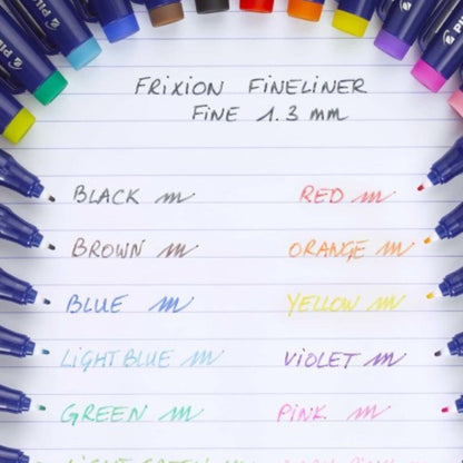Pilot Frixion Fineliner Set of 6 Assorted Colours - Image 4