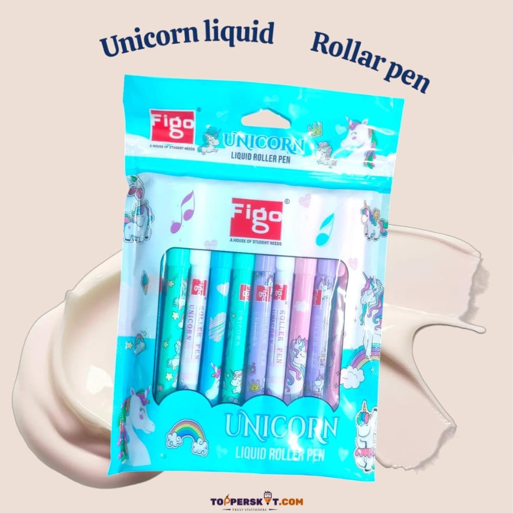 (10 Pcs.) Figo Unicorn Liquid Roller Pen – Blue