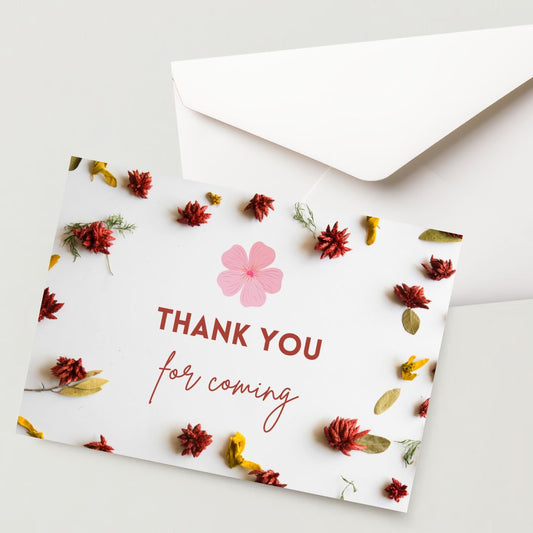 Thank You greeting Card - Premium 300 GSM Paper with Envelope (Pack of 1)