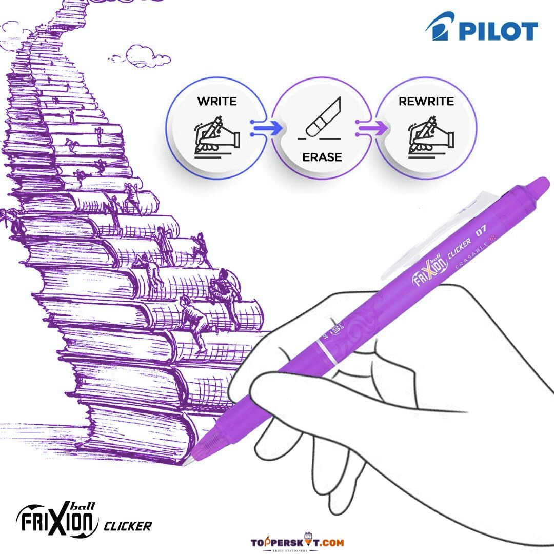 Pilot Frixion Clicker Erasable Roller Ball Pen –Violet ( Pack of 1 )
