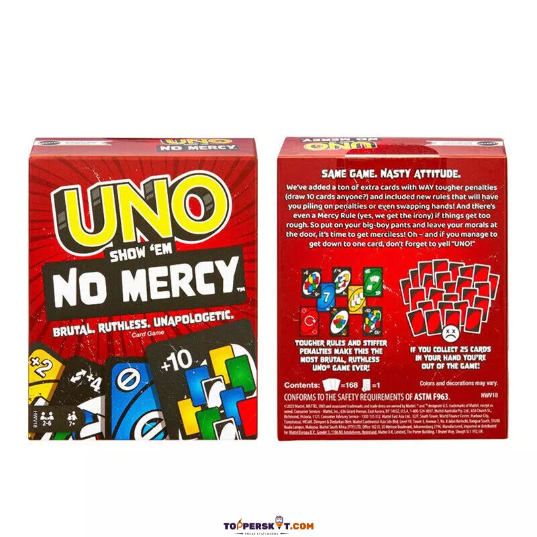 UNO - Show No Mercy Card Game Fast-Paced Fun for All Ages (Pack of 1)