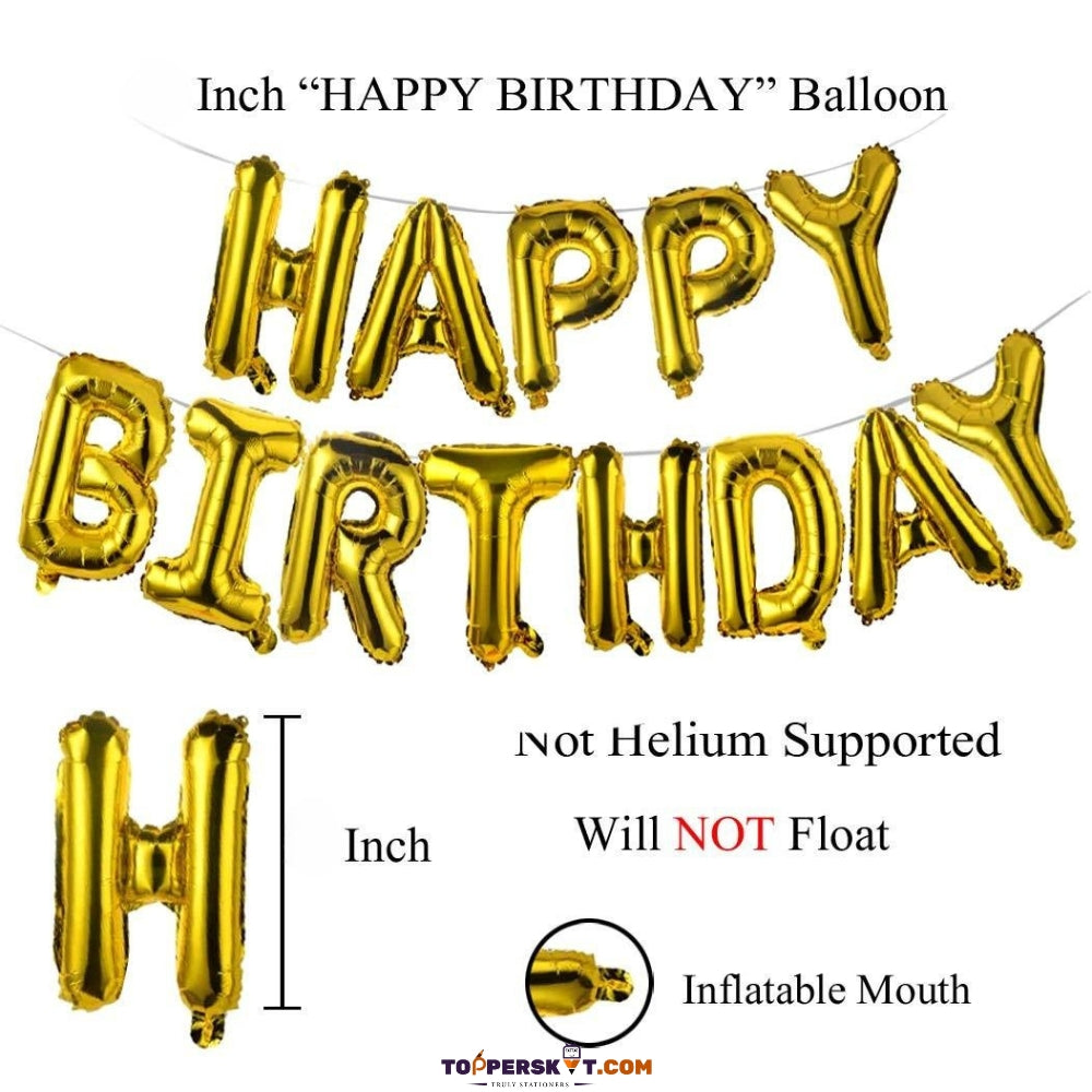 Silver Birthday Party Foil Banner Set – 13 Inch Letters (Pack of 1)