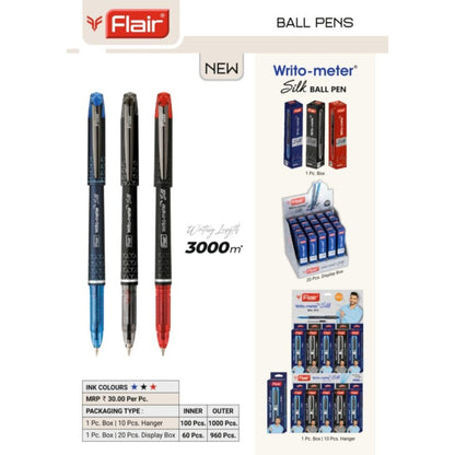 Flair Writo-Meter Silk Ball Pen - Red (Pack of 1)