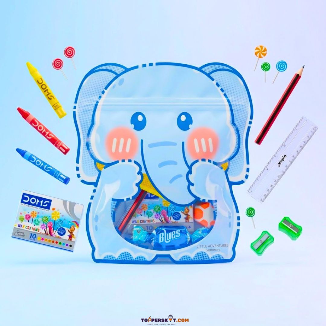 Cute Elephant Design Transparent Gift Kit- Perfect Gifting Option For Kids (Pack of 1)