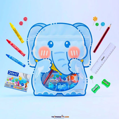 Cute Elephant Design Transparent Gift Kit- Perfect Gifting Option For Kids (Pack of 1)