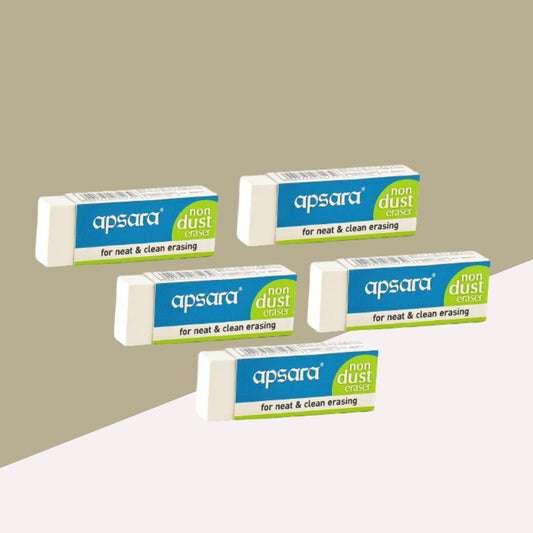 Apsara Non Dust Eraser - Big: Effortless Erasing ( Set Of 5 ) - Topperskit LLP