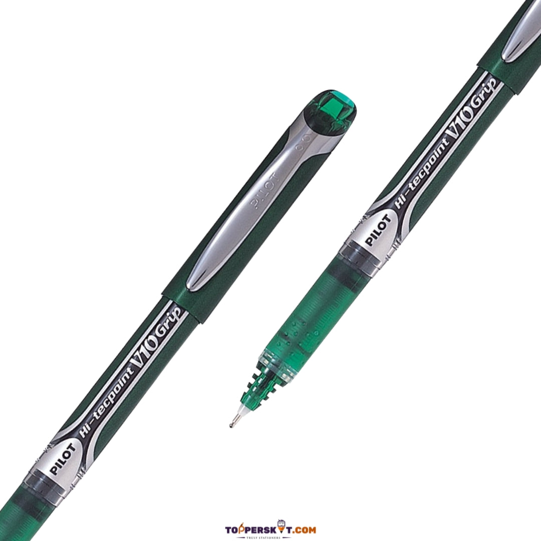 Pilot Hi-TecPoint V10 Grip Roller Ball Pen- Green ( Pack of 1 )