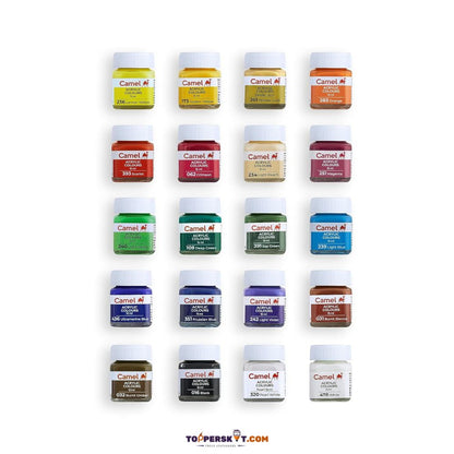 Camel Acrylic Ultra Colours Set –20 Vibrant  Multicolour shades (Pack of 20)