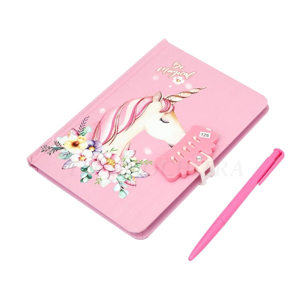 Unicorn Password Lock A5 Diary with Pen - Stylish & Secure Journal (Pack of 1)