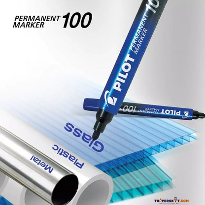 Pilot Permanent Marker 100 Bullet Tip - Blue (Pack of 1)