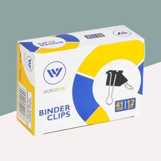 WorldOne 41mm Paper Holding Binder Clips  : Premium Quality for Secure Document Organization ( Pack of 12 ) - Topperskit LLP