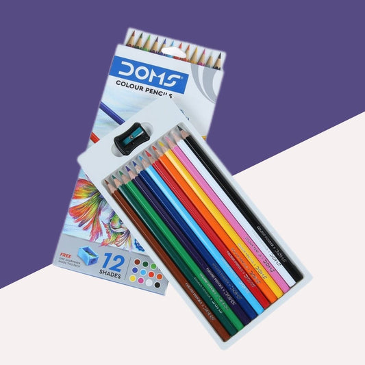 Doms Long Colour Pencils: Vibrant Shades ( Pack of 12 ) - Topperskit LLP