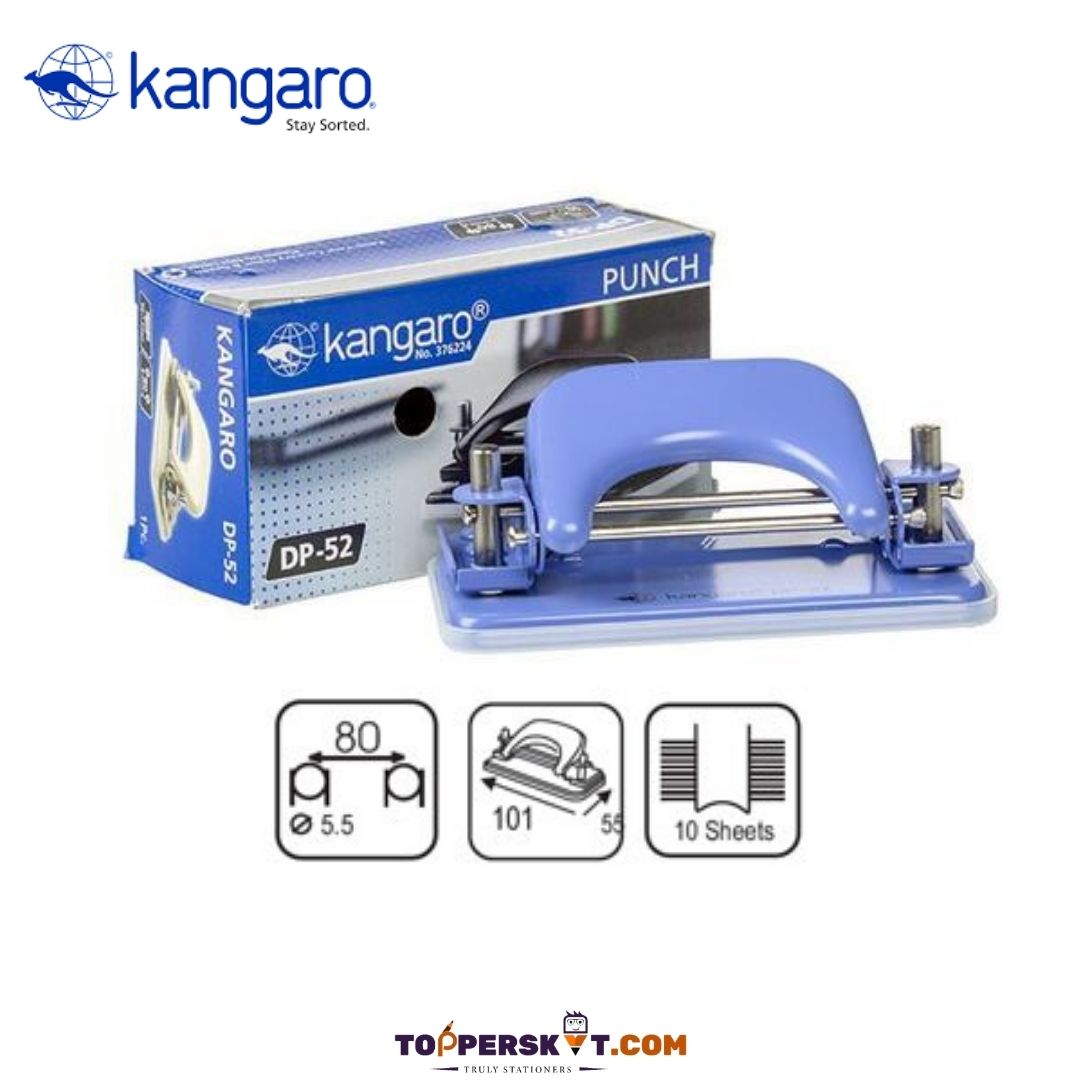 Kangaro DP-52 Paper Punch Machine: Modern Design, 10-Sheet Capacity, and Durable All-Metal Construction for Versatile Use ( Pack of 1 ) - Topperskit LLP