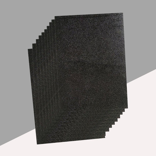 A4 Glitter Paper-Sparkling Black ( Pack of 10 )