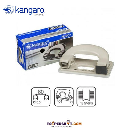 Kangaro DP-280 Paper Punch Machine: Modern Design, Durable Construction, and 12-Sheet Punching Capacity ( Pack of 1 ) - Topperskit LLP