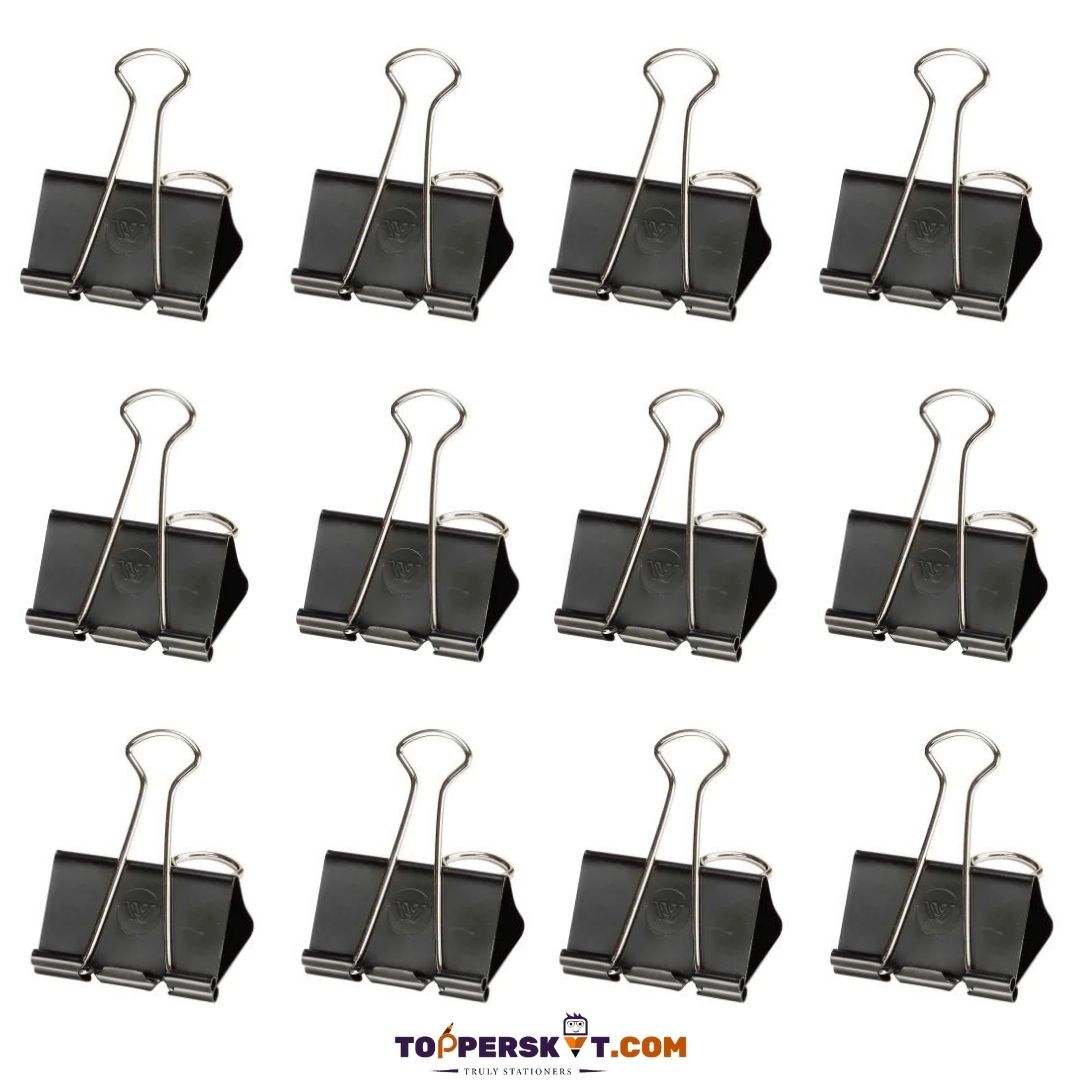 WorldOne 51mm Paper Holding Binder Clips  : Premium Quality for Secure Document Organization ( Pack of 12 ) - Topperskit LLP