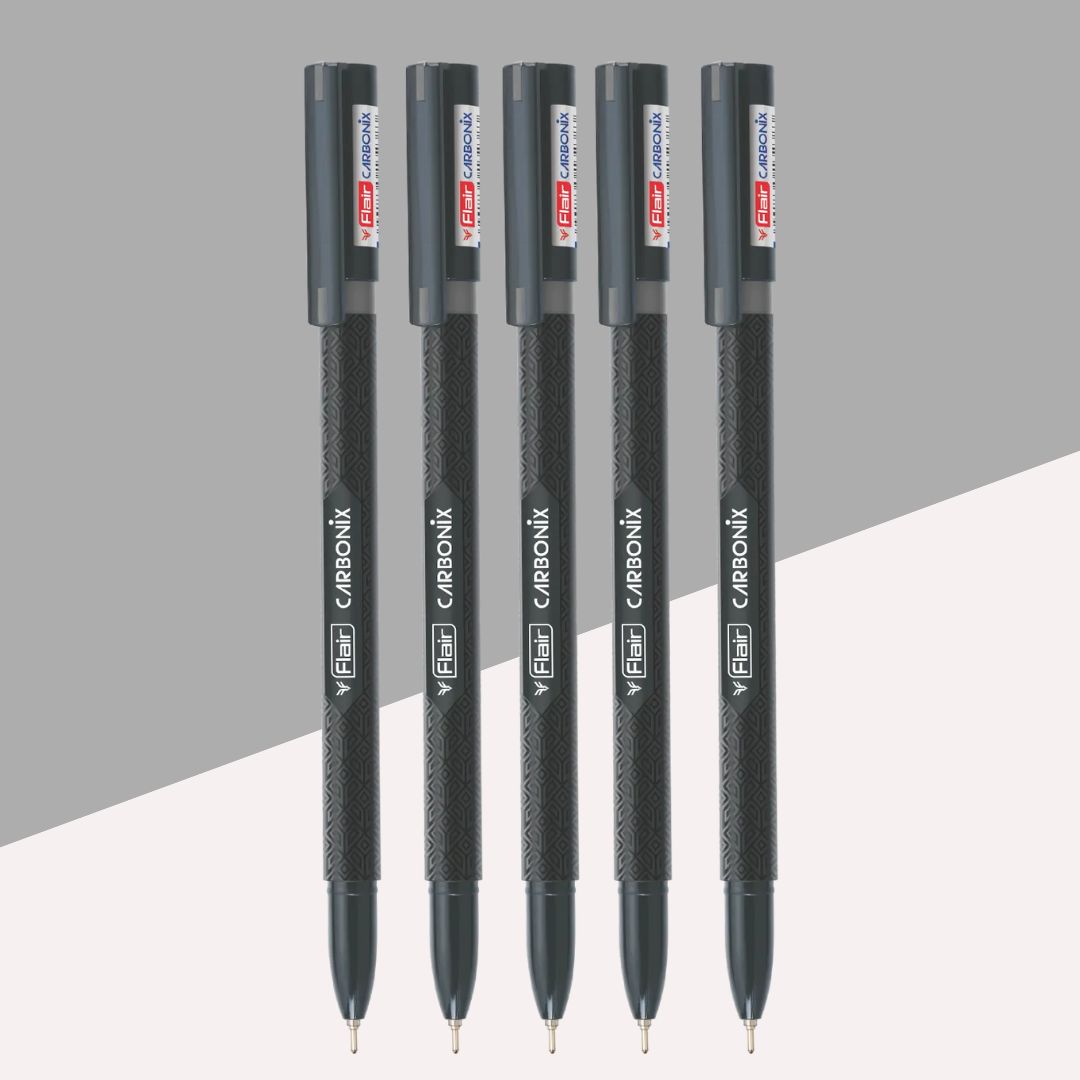 Flair Carbonix Blu Ball Pen – Black : Unleash the Power of Effortless Writing ( Pack of 1 ) - Topperskit LLP