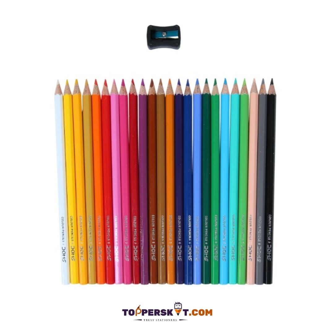 Doms Long Colour Pencils: Vibrant Shades ( Pack Of 24 ) - Topperskit LLP