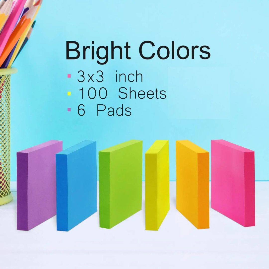 Colorful Designer Sticky Notes - 3 inch x 3 inch ( Pack of 1 ...