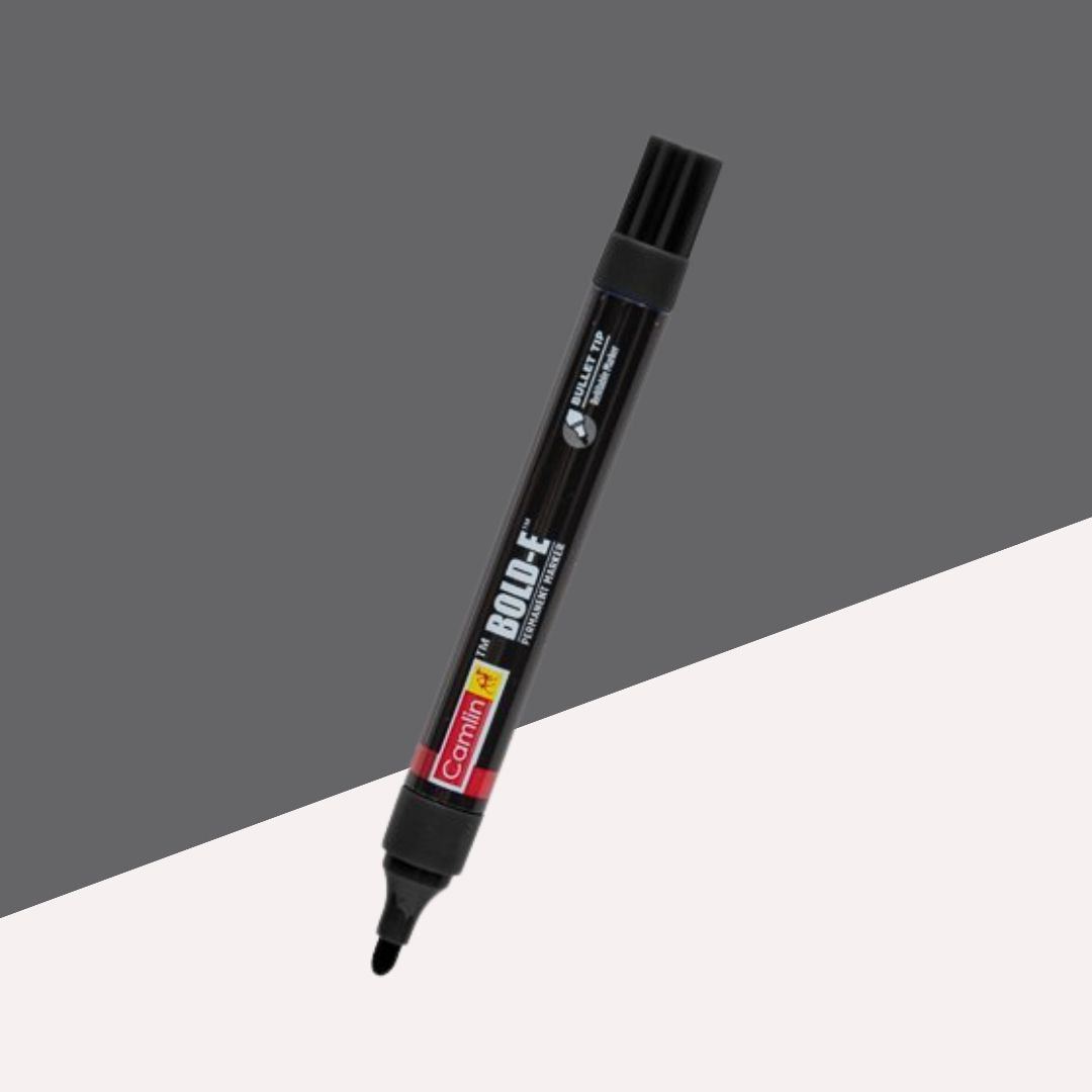 Camlin Permanent Marker Pen - Black: Bold, Refillable, and Versatile ( Pack Of 1 ) - Topperskit LLP
