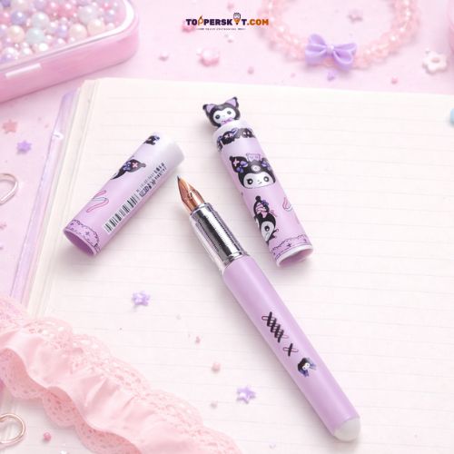 Kuromi Erasable Fountain Pen with Ink Cartridges (Pack of 1)